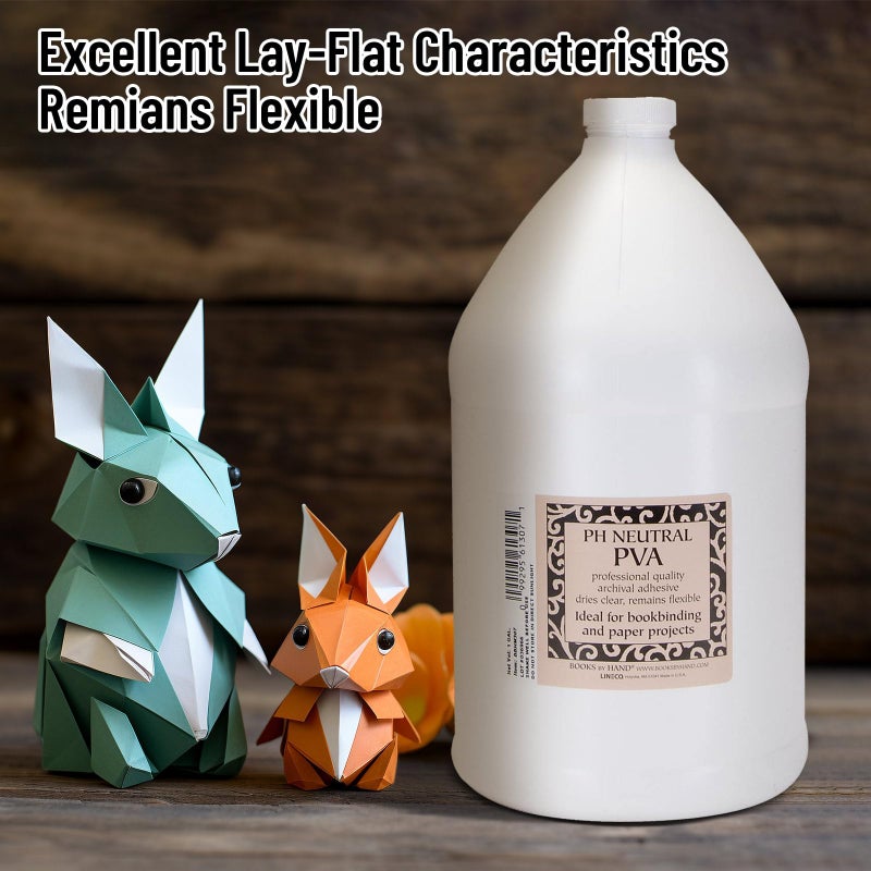 لينيكو لاصق PVA محايد من LINECO PH، خالي من الأحماض، قابل للذوبان في الماء، يجف بشكل شفاف، تركيبة ذات جودة أرشيفية، لتجليد الكتب، وإصلاح الكتب، والتأطير، والفنون الورقية والحرف اليدوية - 1 جالون - Image 3